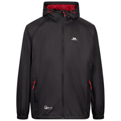 Trespass Unisex Packaway Rain Jacket - Qikpac - XXL, Black/Red
