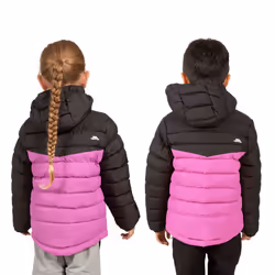 Trespass kids padded jacket Oskar B â quilted, hood - 9/10, Deep Pink