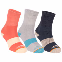 Trespass Womens 5 Pack Walking Socks - Wendall - 3/6, Indigo Tone / Heather Grey / Pink Haze