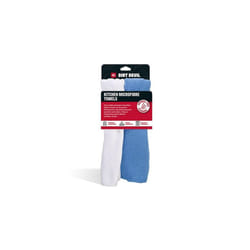 Dirt Devil Pack of 2 Kitchen Microfibre Towels 30 x 30cm Blue White