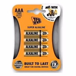 JCB 4x AAA, Single-use battery, AAA, Alkaline, 1.5 V, 4 pc(s), Brown, Orange