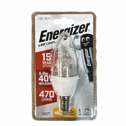 Energizer b15 clear dimmable candle bulb