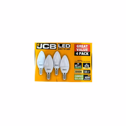 JCB e14 candle 4 pack 3000k 6w