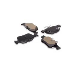Brake pad set; BLUE PRINT; Rear Axle with acoustic wear warning with anti-squeak plate, with brake caliper screws, with faste ...