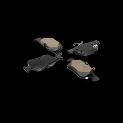 BLUE PRINT ADA104281 Brake pad set Rear Axle with acoustic wear warning with anti-squeak plate, with brake caliper screws, with fastening material