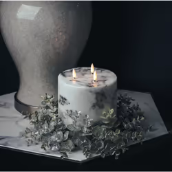 Luxe Collection Natural Glow 6x6 Marble Effect LED Candle