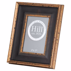 Black And Antique Gold Beaded 5X7 Photo Frame