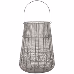 Large Wire Silver And Grey Glowray Conical Lantern