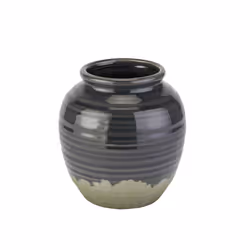 Seville Collection Squat Vase - Ceramic - L18 x W18 x H17 cm - Navy