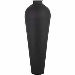Matt Black Large Hammered Vase With Lid