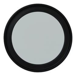 Black Wood Round Framed Mirror