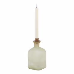 Smoked Sage and Aged Brass Large Candle Holder Vase