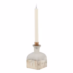 Burnished Dipped and Aged Brass Candle Holder Vase