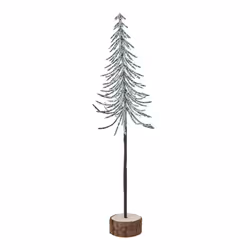 Medium Snowy Spindle Tree In Wood Log