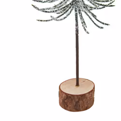 Small Snowy Spindle Tree In Wood Log