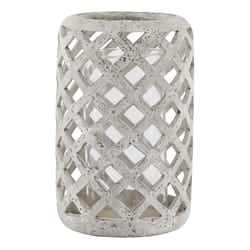Large Grey Stone Effect Hurricane Lantern