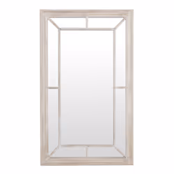 Washed Wood Framed Window Mirror