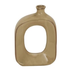 Sabbia Collection Small Hollow Vase - Ceramic - L8 x W19 x H29 cm - Brown