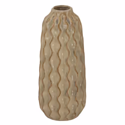 Sabbia Collection Tall Wave Vase - Ceramic - L20 x W20 x H47 cm - Brown