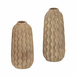 Sabbia Collection Tall Wave Vase - Ceramic - L20 x W20 x H47 cm - Brown