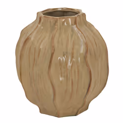 Sabbia Collection Squat Seed Pod Vase - Ceramic - L22 x W22 x H26 cm - Brown