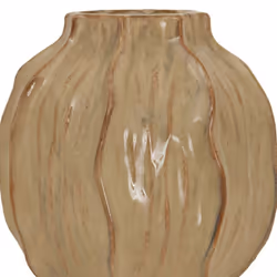 Sabbia Collection Squat Seed Pod Vase - Ceramic - L22 x W22 x H26 cm - Brown