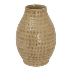 Sabbia Collection Small Textured Vase - Ceramic - L18 x W18 x H17 cm - Brown