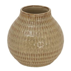 Sabbia Collection Medium Textured Vase - Ceramic - L19 x W19 x H27 cm - Brown