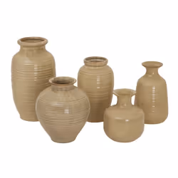 Sabbia Collection Brindled Amphora Vase - Ceramic - L18 x W18 x H31 cm - Brown