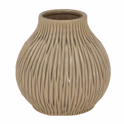 Pallida Collection Medium Bulbous Fleck Vase - Ceramic - L17 x W17 x H18 cm - Brown