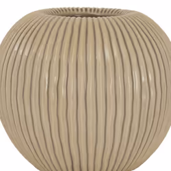 Pallida Collection Medium Striped Vase - Ceramic - L22 x W22 x H19 cm - Brown
