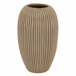 Pallida Collection Large Striped Vase - Ceramic - L19 x W19 x H33 cm - Brown