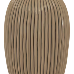 Pallida Collection Large Striped Vase - Ceramic - L19 x W19 x H33 cm - Brown