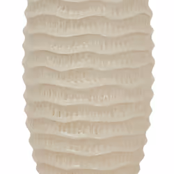 Pallida Tall Ridged Vase - Ceramic - L20 x W20 x H33 cm - White