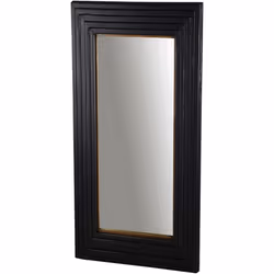Lennox Wall Mirror - Wood - L6 x W77 x H123 cm - Black