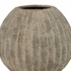 Catania Round Vase - Ceramic - L22 x W22 x H18 cm - Light Grey