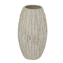 Lorenzo Large Fin Vase - Ceramic - L27 x W27 x H49 cm - White