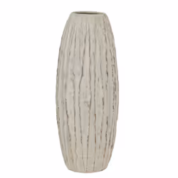 Lorenzo Tall Fin Vase - Ceramic - L27 x W27 x H70 cm - White