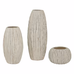 Lorenzo Tall Fin Vase - Ceramic - L27 x W27 x H70 cm - White