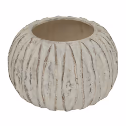 Lorenzo Rotund Fin Vase - Ceramic - L30 x W30 x H20 cm - White