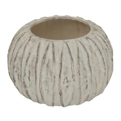 Lorenzo Rotund Fin Vase - Ceramic - L30 x W30 x H20 cm - White
