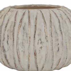 Lorenzo Rotund Fin Vase - Ceramic - L30 x W30 x H20 cm - White