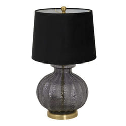 Luxton Fluted Lamp with Velvet Shade - Glass - L38 x W38 x H64 cm - Black