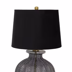 Luxton Fluted Lamp with Velvet Shade - Glass - L38 x W38 x H64 cm - Black