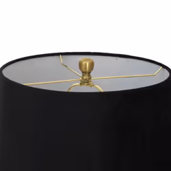 Luxton Fluted Lamp with Velvet Shade - Glass - L38 x W38 x H64 cm - Black