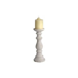 Antique White Stone Effect Candle Holder -  medium candle holder wonderful addition home