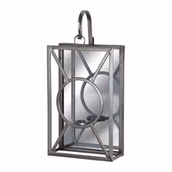 Hill Interiors Antique Silver Rectangle Mirrored Tealight Holder