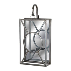 Hill Interiors Antique Silver Rectangle Mirrored Tealight Holder