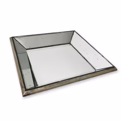 Hill Interiors Astor Distressed Mirrored Square Tray