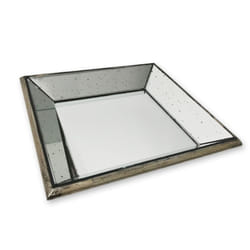 Hill Interiors Astor Distressed Mirrored Square Tray